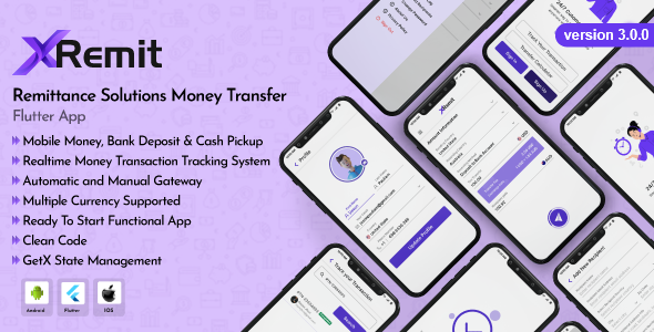 XRemit - Remittance Solutions Money Transfer Flutter App