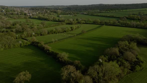 Oxfordshire Spring Aerial Countryside Landscape Charlbury England