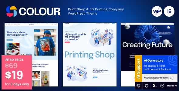 Colour – Print Shop & 3D Printing Company WordPress Theme