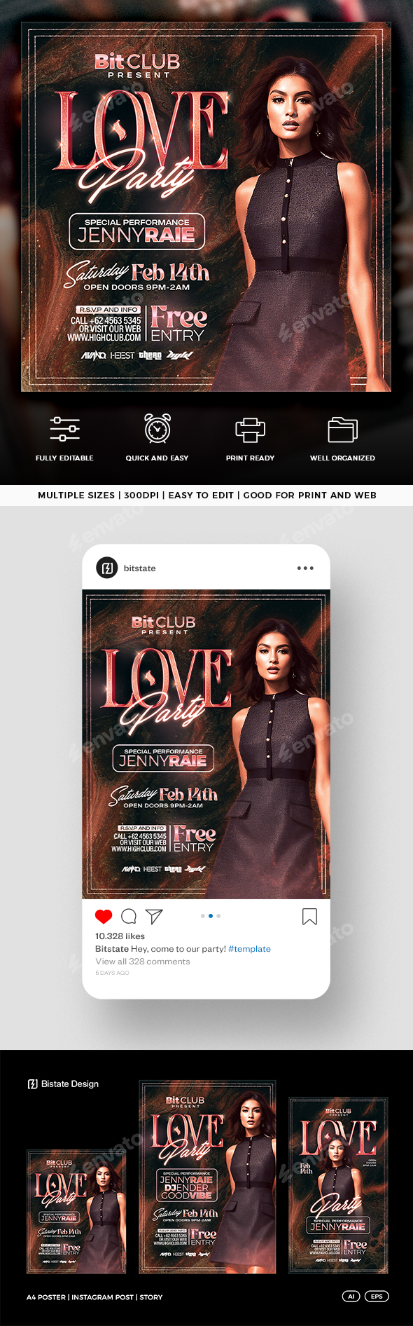 Love Party Flyer Set Template
