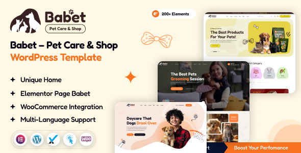 Babet - Pet Care & Shop WordPress Theme