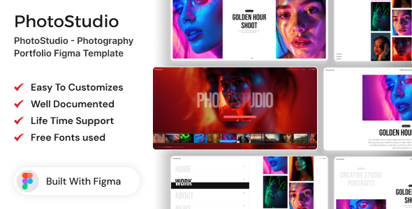 PhotoStudio - Photography Portfolio Figma Template