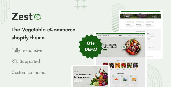 Zesto- Vegetable, Supermarket & Organic Food eCommerce Shopify 2.0 Theme