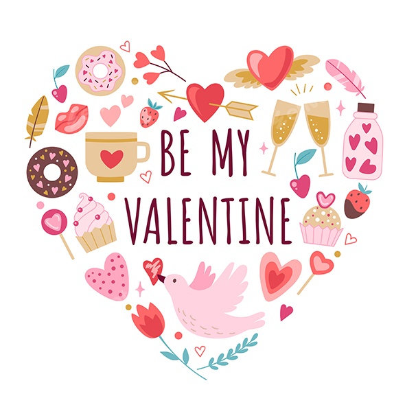 Romantic Greeting Card for Valentine's Day