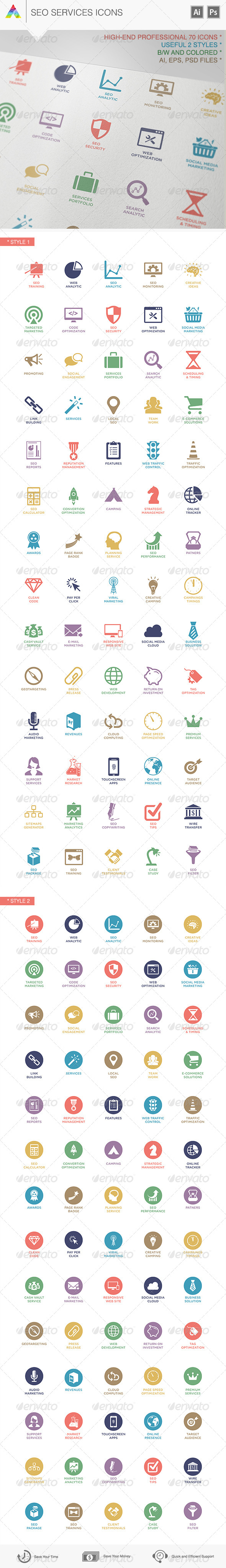 SEO Services Icons - Business Icons