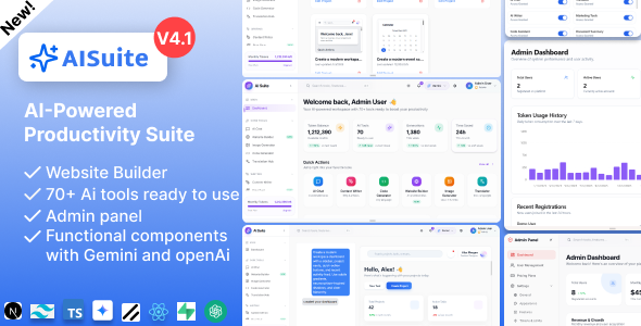 AI Suite – AI Website Builder, Next.js Dashboard & Gemini AI Powered SaaS