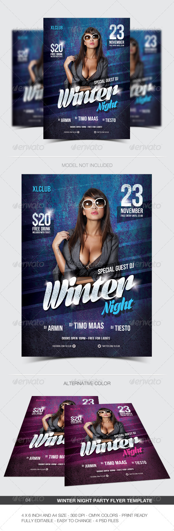 Winter Night Party Flyer/Poster - 04 - Clubs & Parties Events