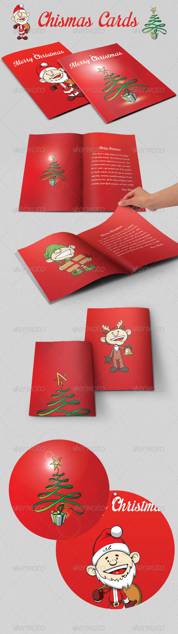Christmas Cards Set - Holiday Greeting Cards