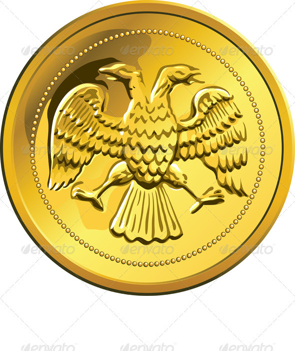Vector Gold Coin Ruble Money Russian