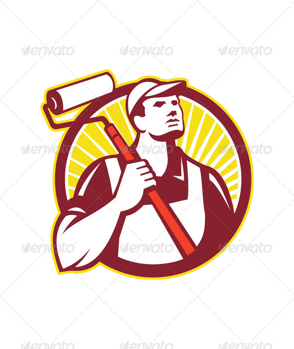 House Painter Paint Roller Retro - People Characters