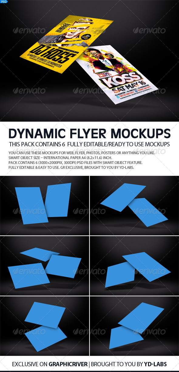 Dynamic Flyer Mockups V2 - Flyers Print