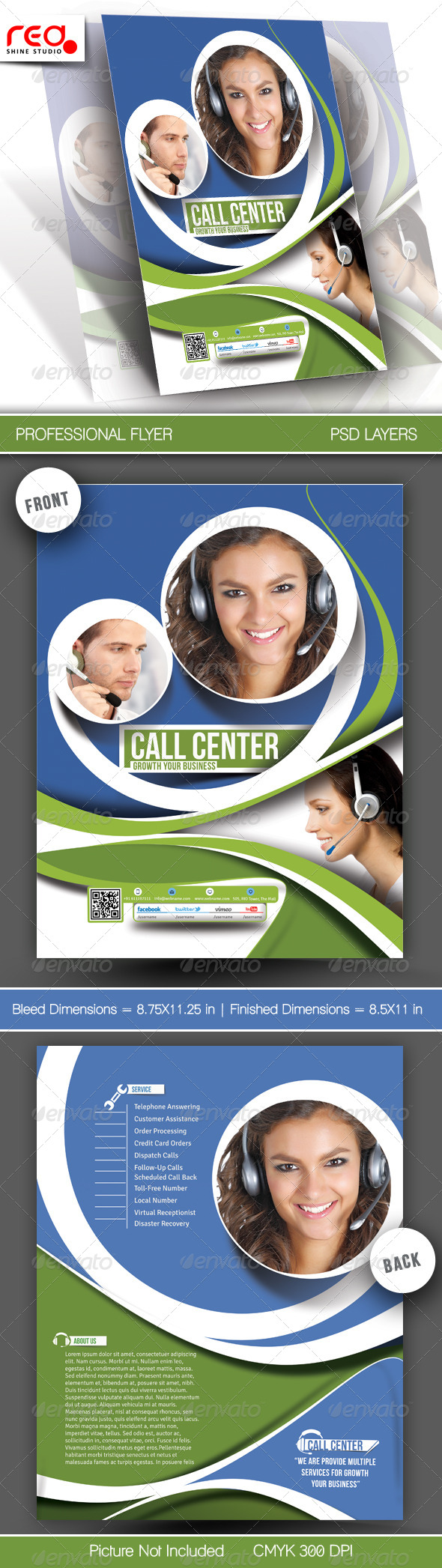 Customer Support Flyer & Poster Template - 3 - Corporate Flyers