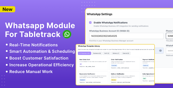 WhatsApp Module for TableTrack