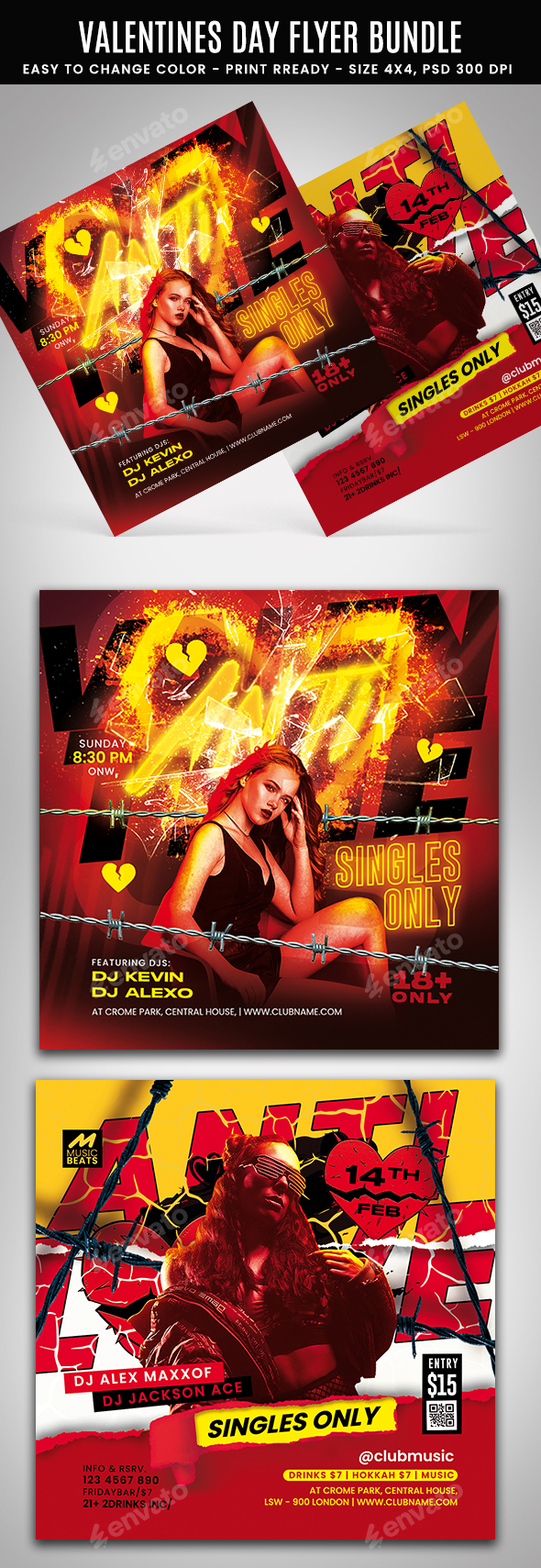 Valentines Day Flyer Bundle