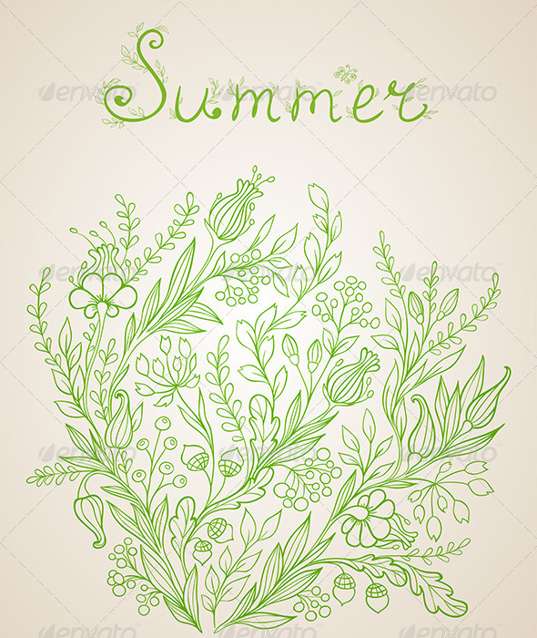 Green Floral Background - Backgrounds Decorative