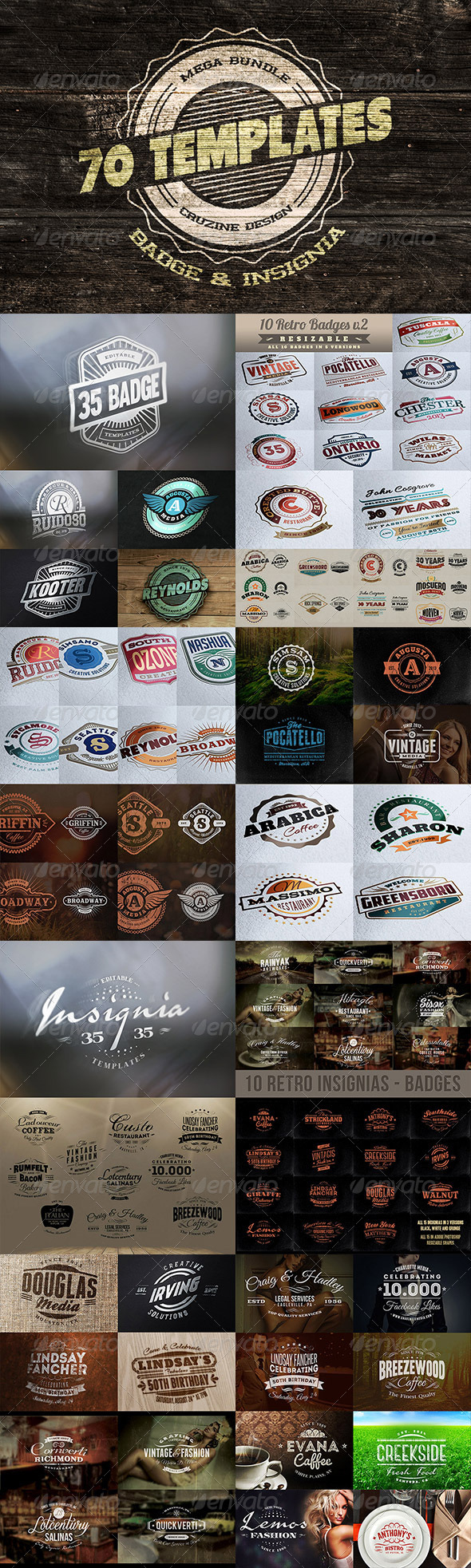 Logo / Badge / Insignia Templates Bundle - Badges & Stickers Web Elements