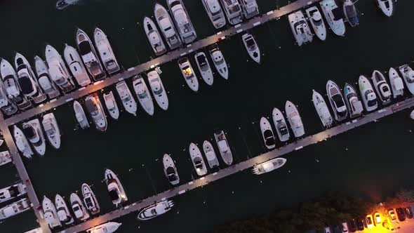 Panning wide landscape of coast city of Miami Florida United States alt