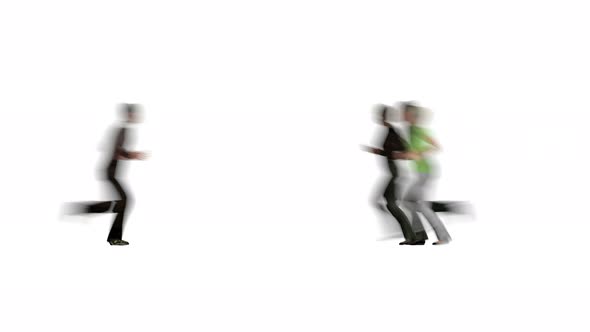 Blur Crowd of People Run for Healthy Lifestyle Design on White Background alt