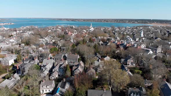 Nantucket Down Town Aerial View alt