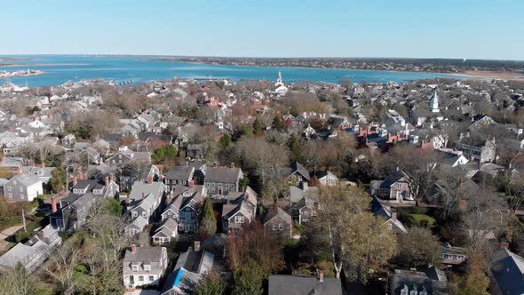 Nantucket Down Town Aerial View
