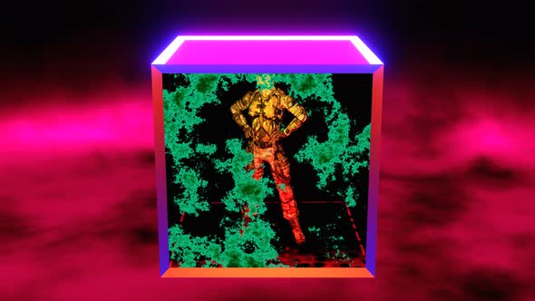 VJ Loops Warrior Girl in a Cube alt