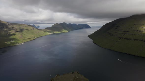 Drone From Klakkur Mountain With Coastline And Sea alt