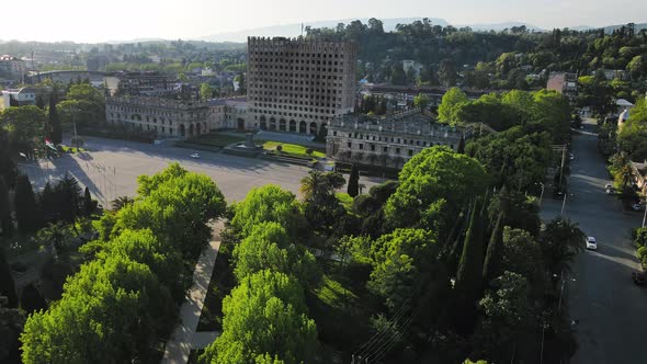 Freedom Square and the Government House in the City of Sukhum alt