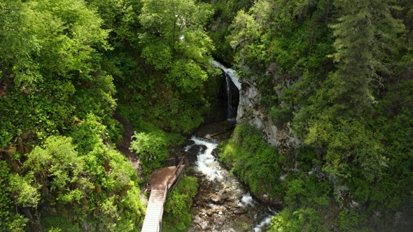 Panoramic Nature Waterfall Video