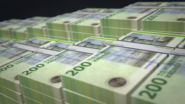 Danish krona money banknote pack growth up loop alt