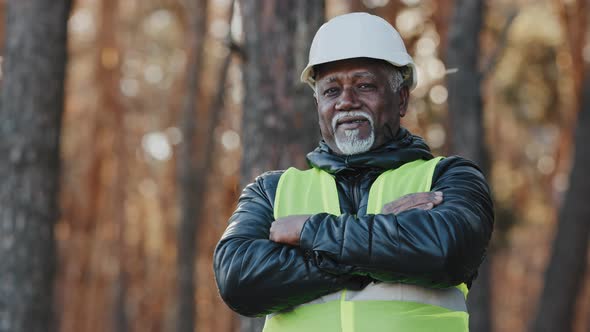 Mature Developer Forestry Engineer Foreman Professional Construction Worker in Uniform and alt