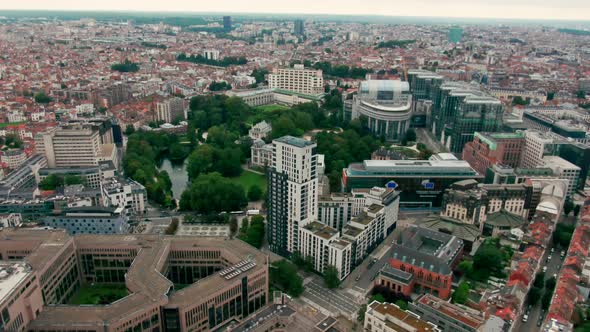 Aerial Panorama of Brussels Cityscape