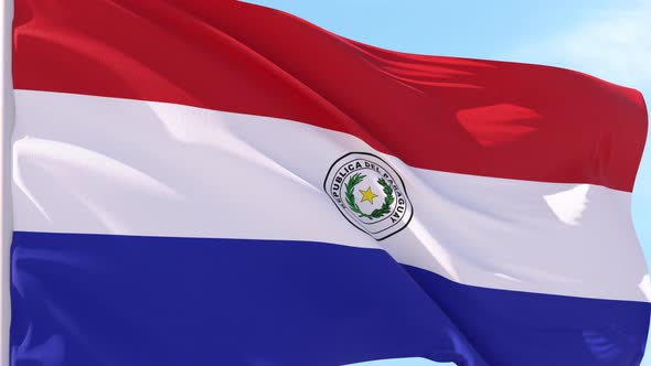 Paraguay Flag Looping Background