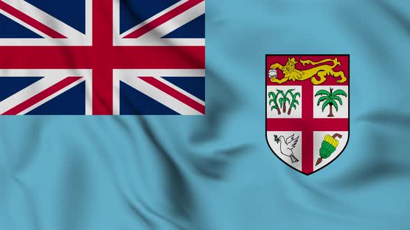 Fiji flag seamless closeup waving animatio