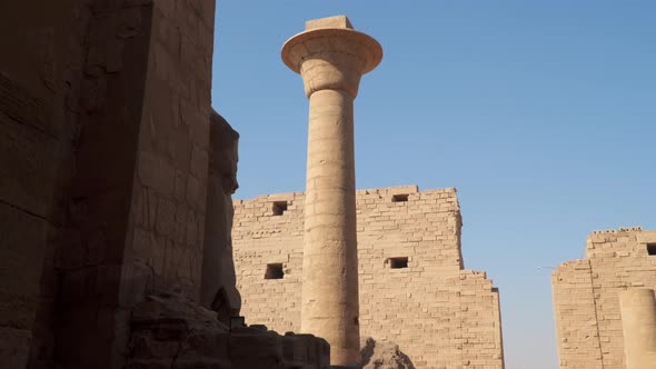 Architectural Column at Karnak Temple in Luxor