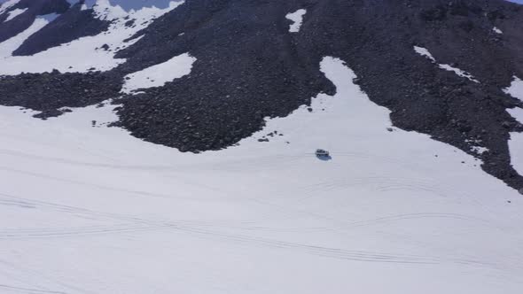 Super Truck Driver Sliding the Snowy Slope