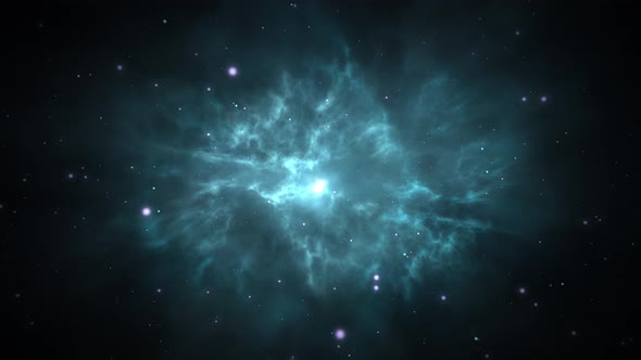 Flying inside Epic Storm of Galaxy Clouds and Lightning Nebula Seamless  alt