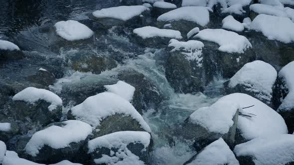 River Through Snowy Rocks By Rockfordmedia Videohive