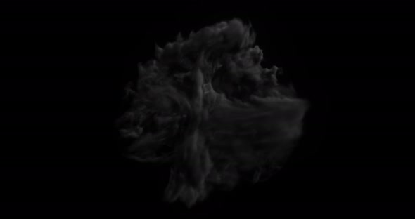 Isolated abstract lightning and smoke with turbulent motion loop with alpha
