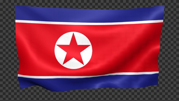 Korea North Flag Waving Looped alt