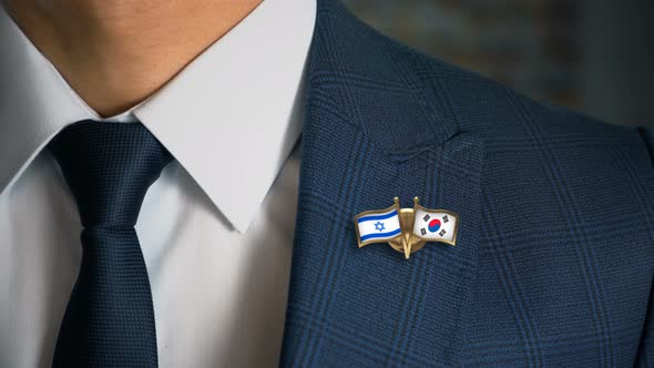Businessman Friend Flags Pin Israel South Africa  alt