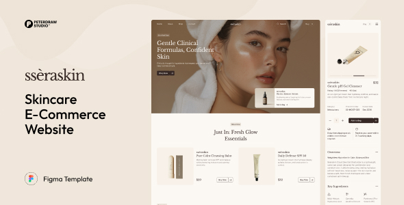 Sseraskin - Skincare E-Commerce Website UI Figma Template