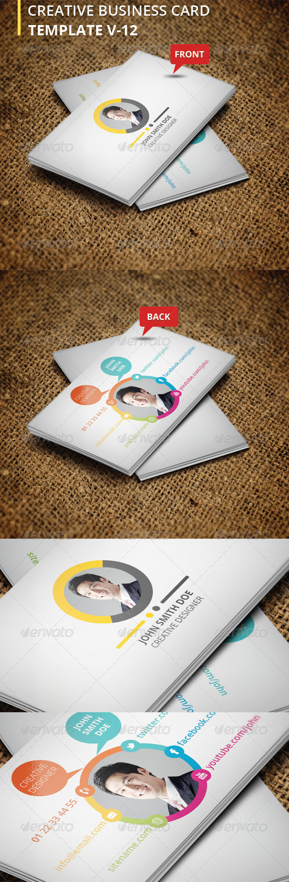 Creative Business Card V-12 - Corporate Business Cards