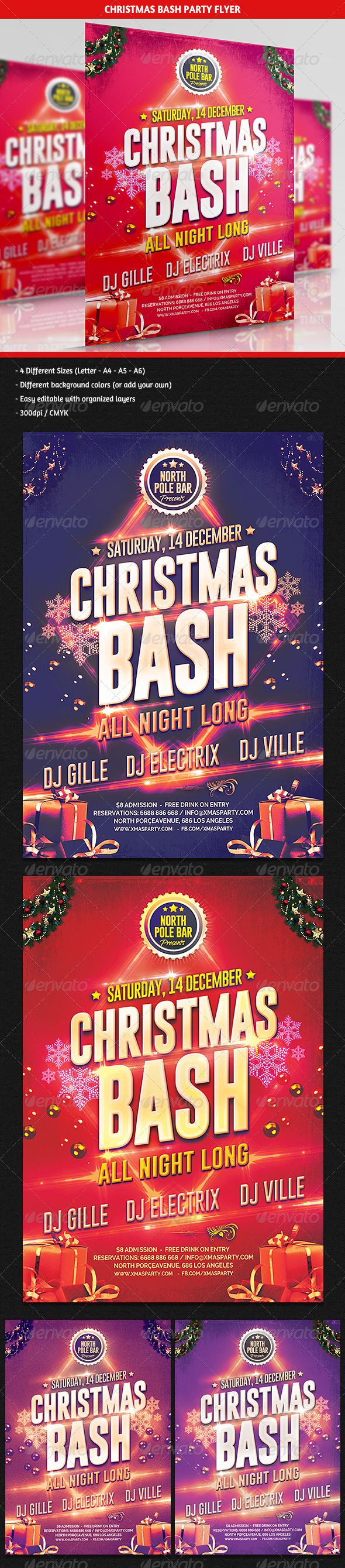 Christmas Bash Party Flyer - Clubs & Parties Events