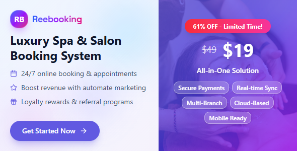 Reebooking - Spa Saloon Service Appointment Booking scheduling system Software & Solution