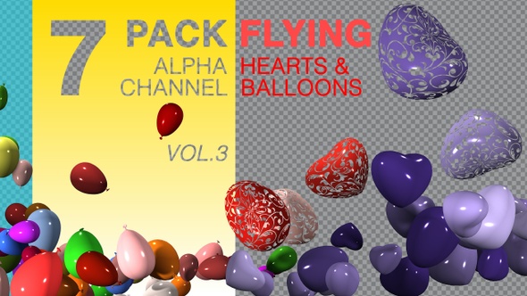 Rolling Hearts and Balloons Pack