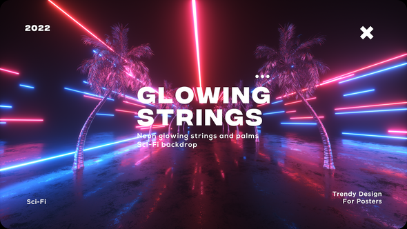 Neon Flying Strings And Palms Loop