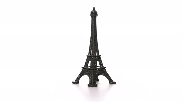 Toy Metal Eiffel Tower Spins on Turntable alt
