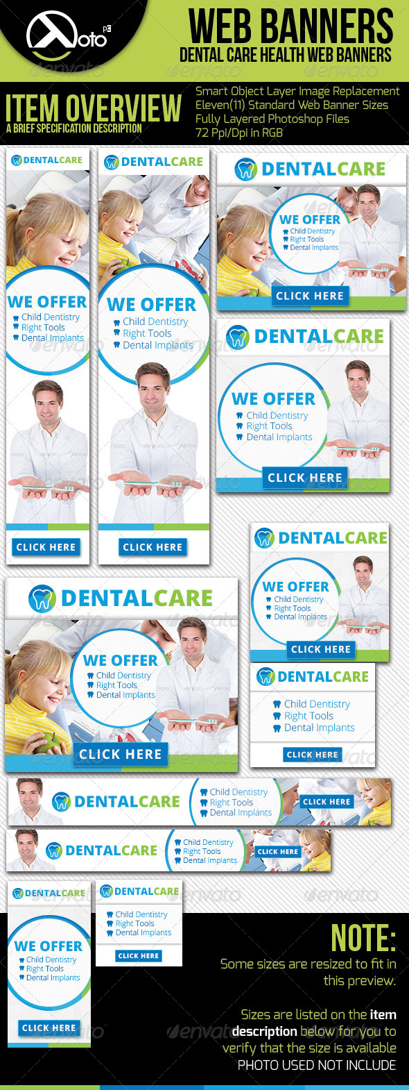 Medical Dental Health Web Banners - Banners & Ads Web Elements