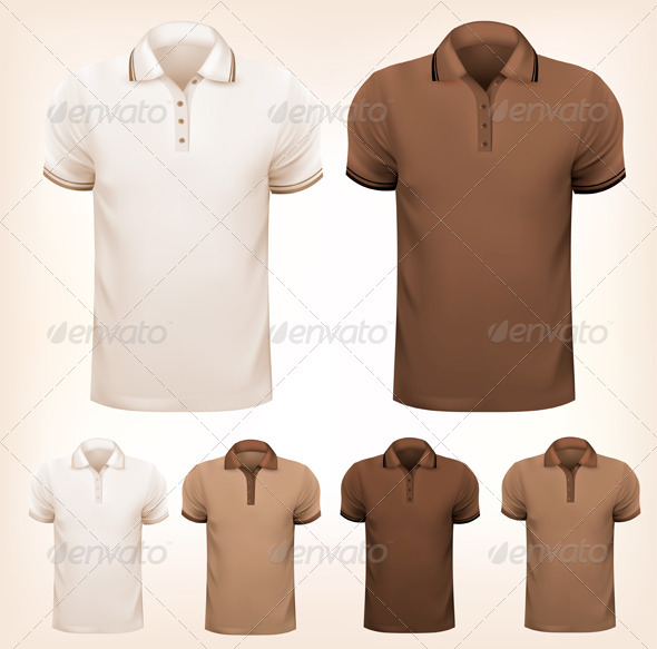 Retro Set of Colorful Men T-Shirts - Commercial / Shopping Conceptual