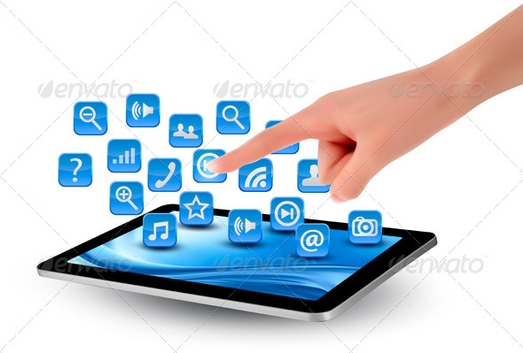 Hand Holding Touch Pad PC - Computers Technology